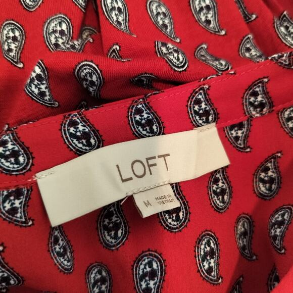 LOFT Red Paisley Sleeveless Top - Picture 8 of 8